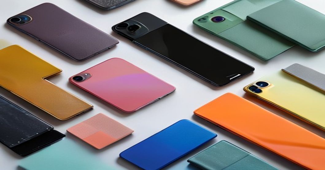 Best phone cases arranged on a white desk showing various protection styles and colors