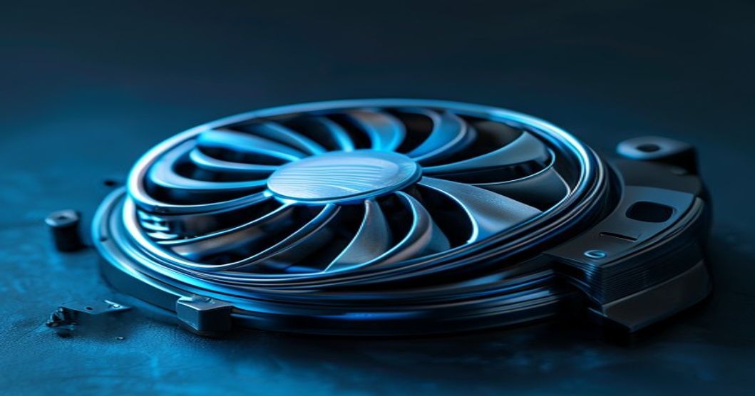 Phone cooling fan mounting bracket and vent intake detail