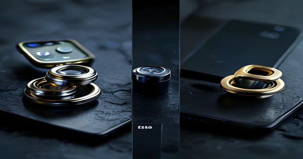 Three phone grip ring styles compared: magnetic, pop socket, and loop handle